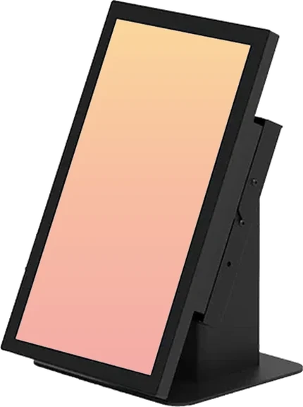 Self-order kiosk on a counter stand